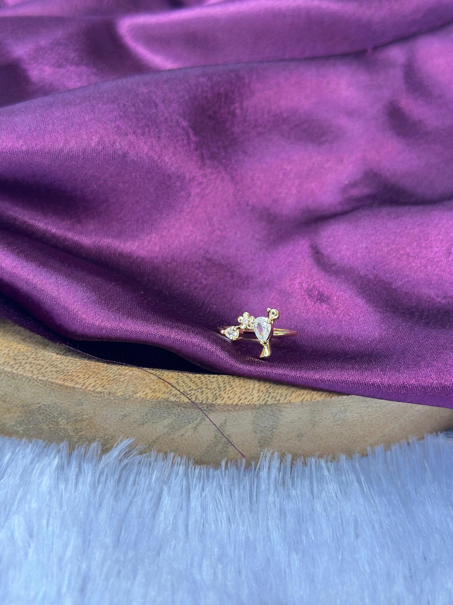 Graceful Elegance Gold-Plated Diamond Ring