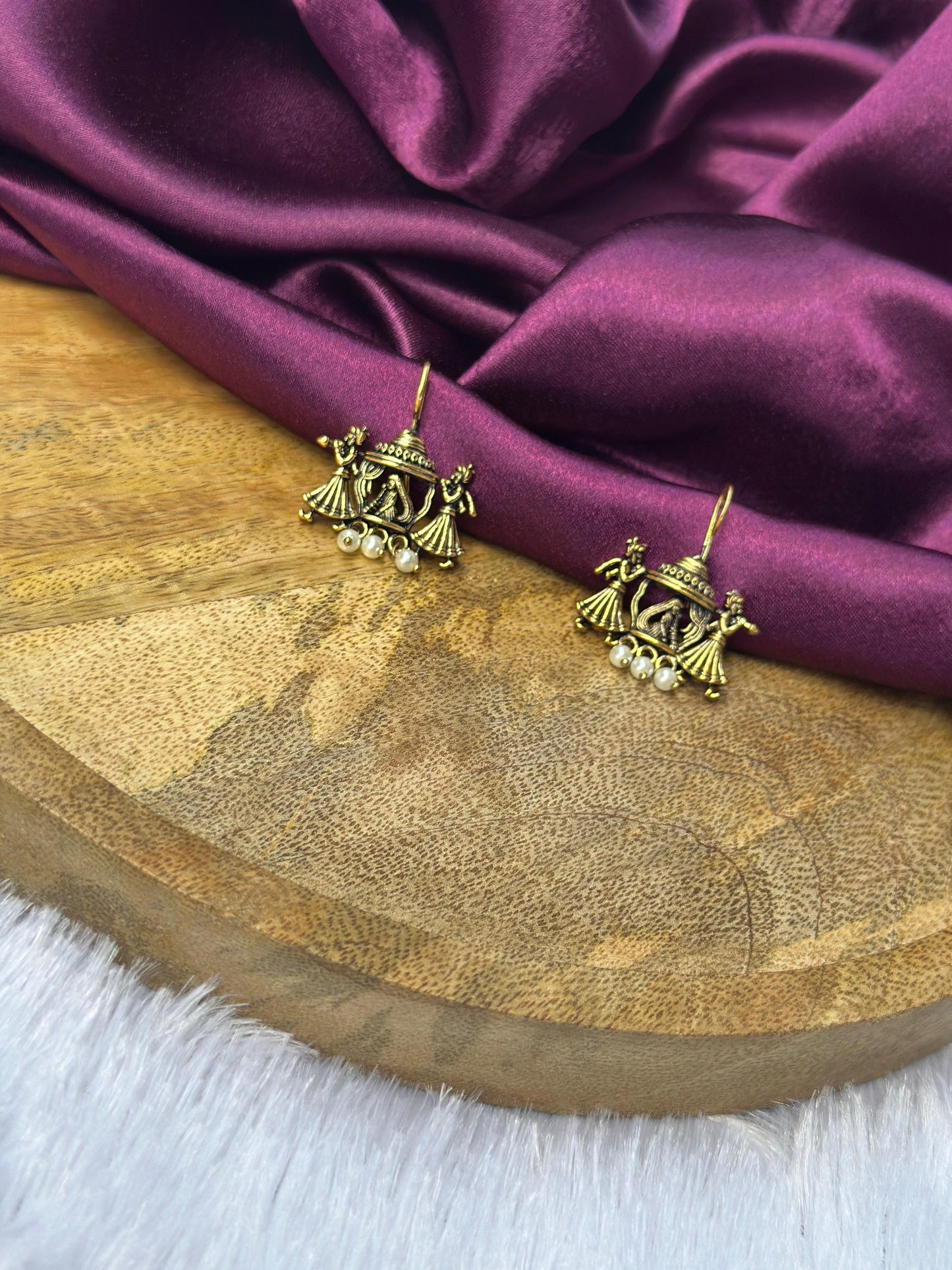 Heritage Gold-Plated Palanquin Bride Earrings