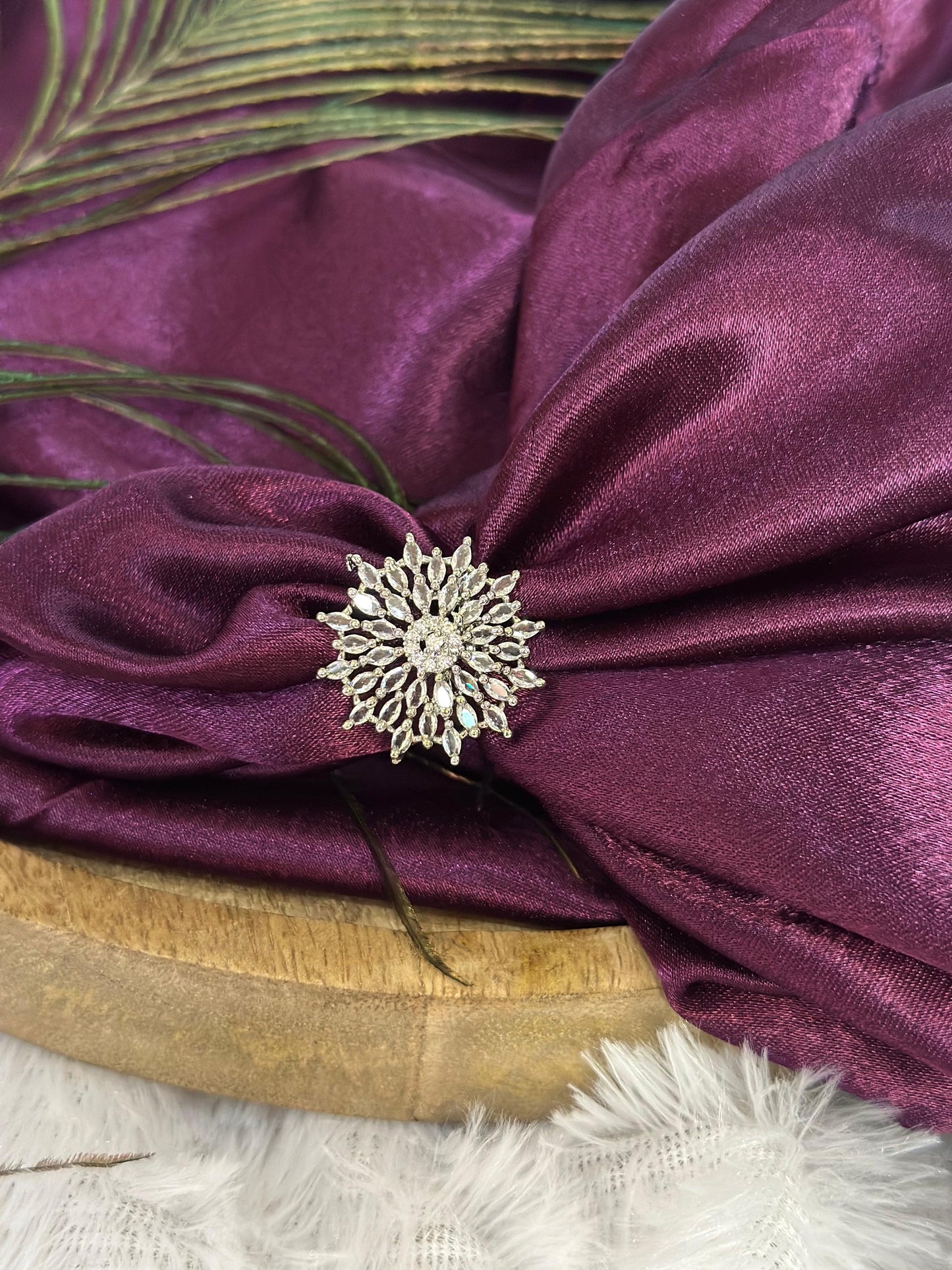 Crystal Sunburst Floral Statement Ring