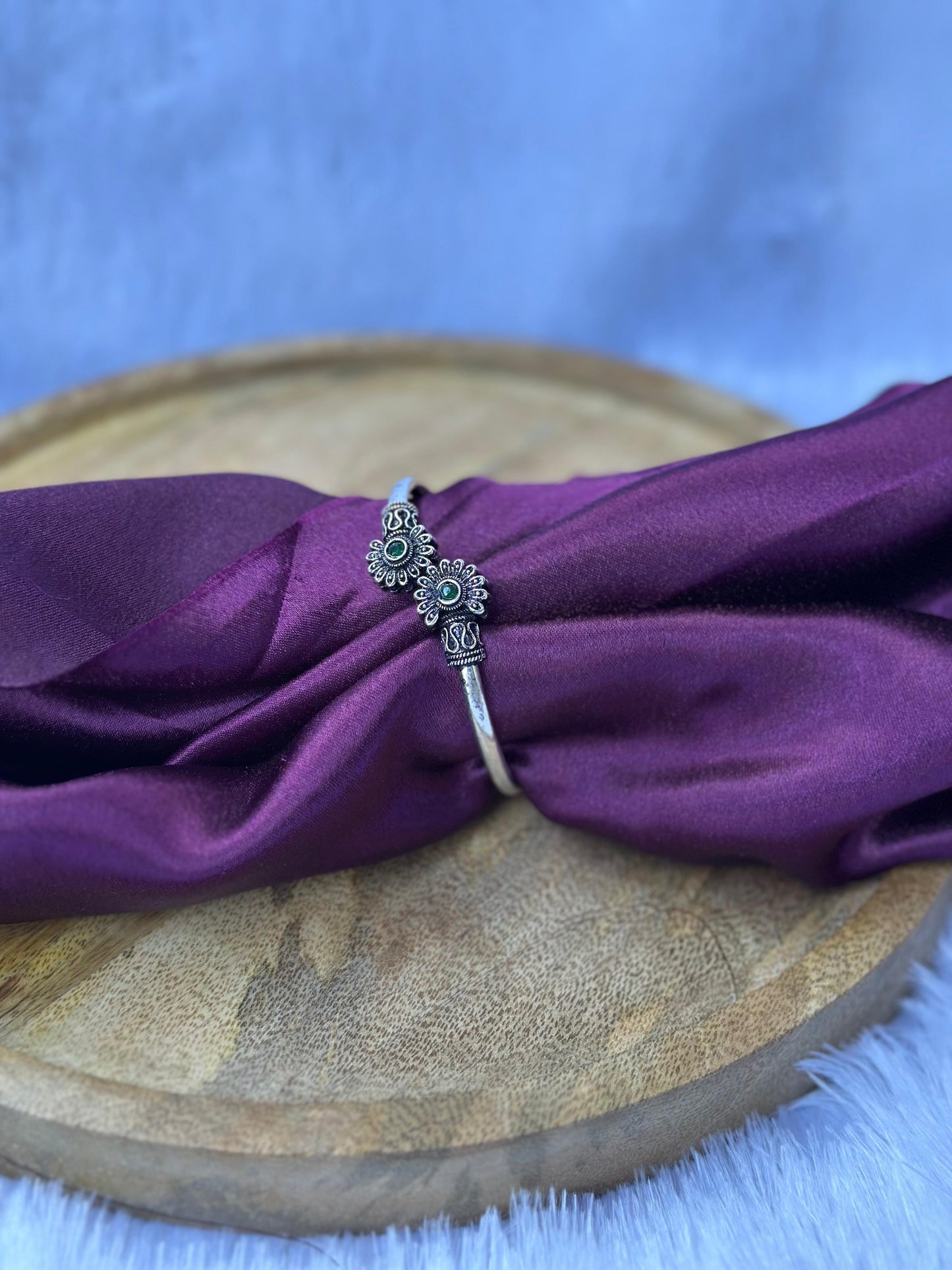 Oxidised Floral Bracelet