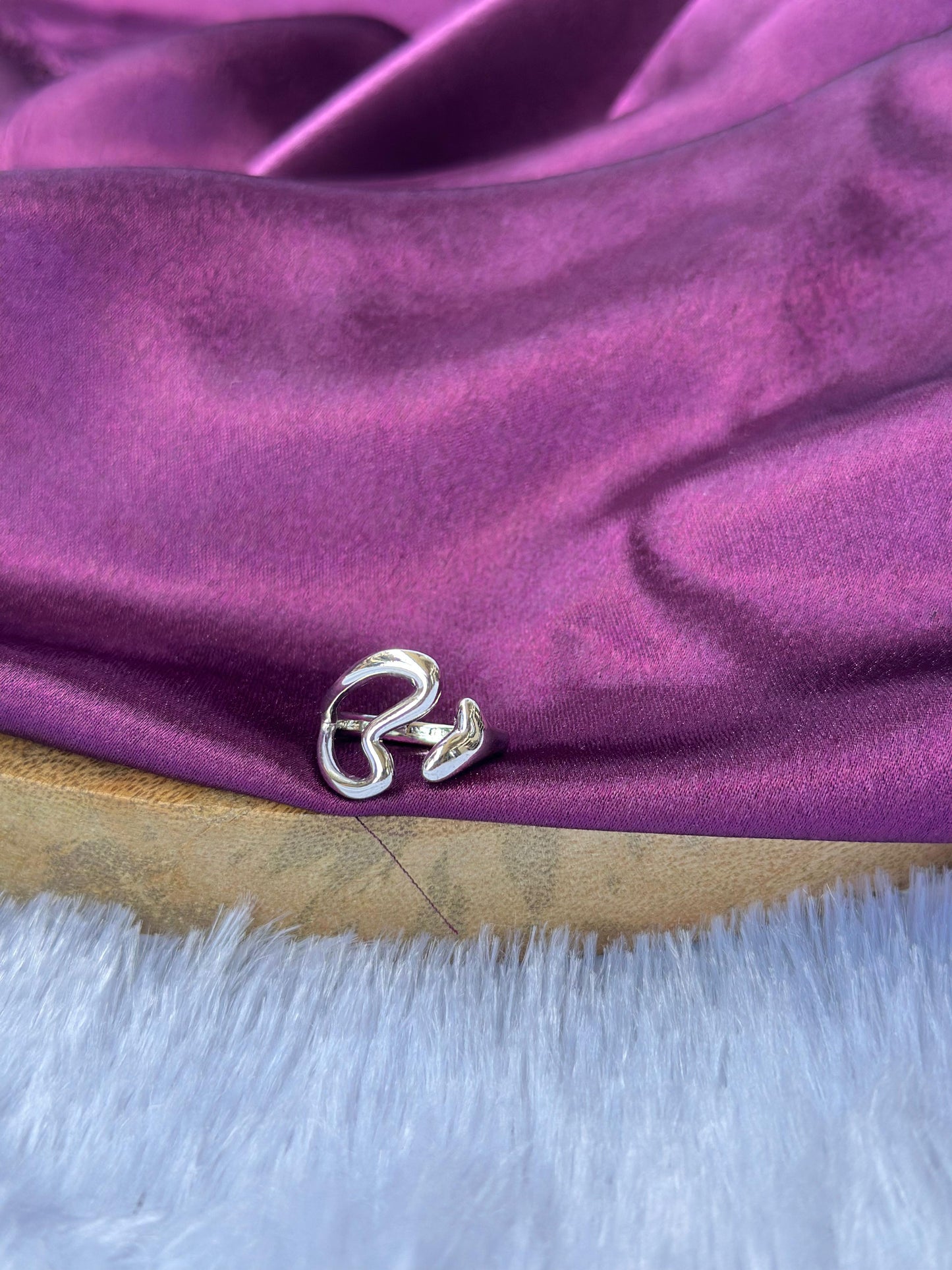 Eco Wave Silver Adjustable Ring