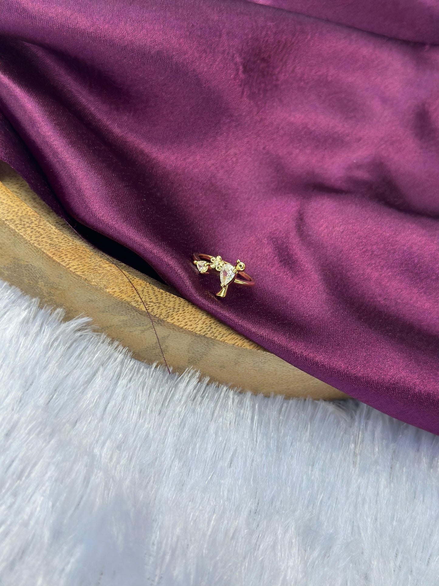 Graceful Elegance Gold-Plated Diamond Ring