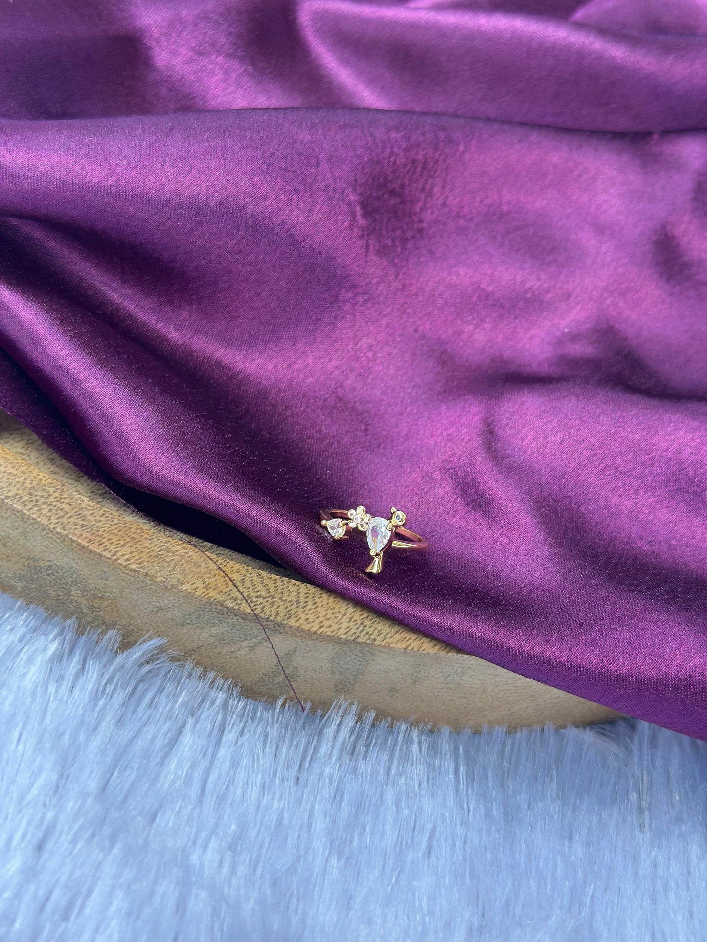Graceful Elegance Gold-Plated Diamond Ring