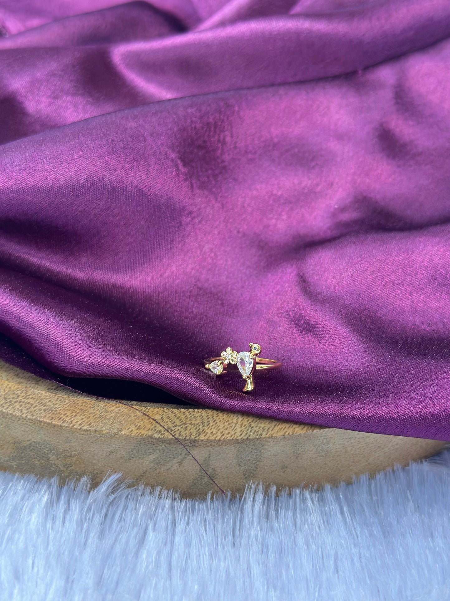 Graceful Elegance Gold-Plated Diamond Ring