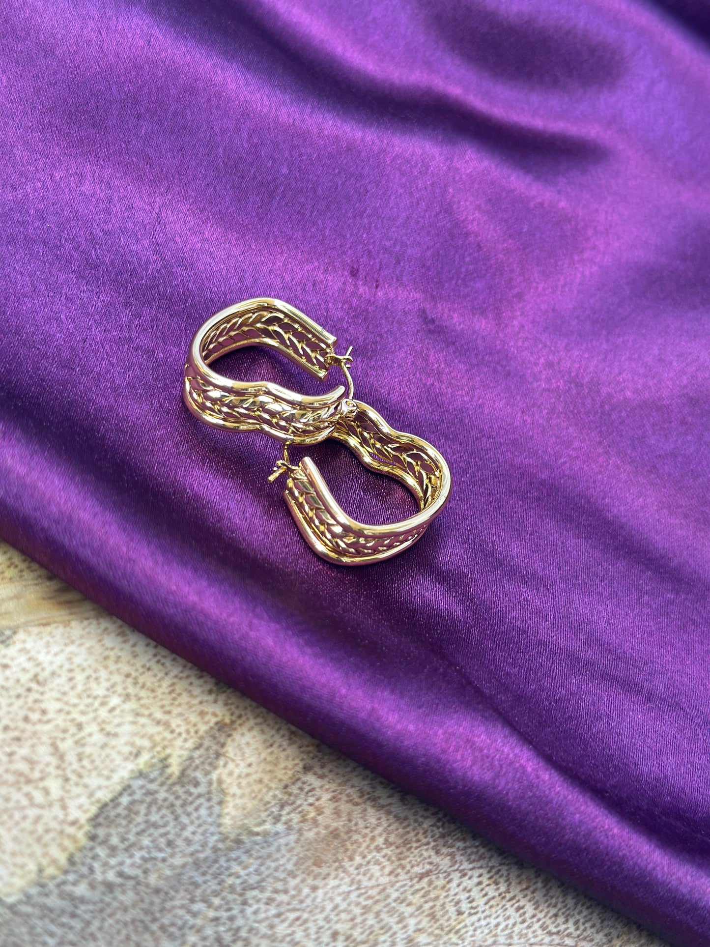 Golden Heart Shape Earrings