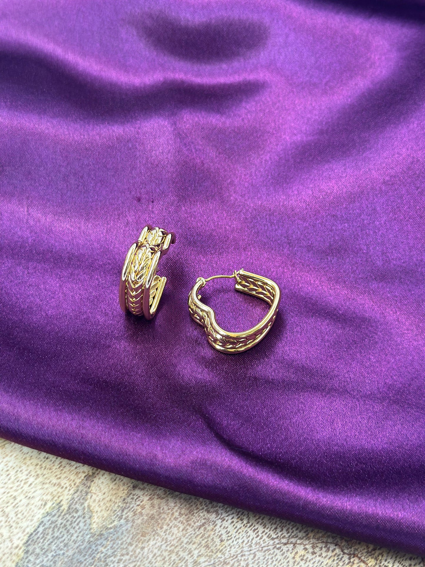 Golden Heart Shape Earrings