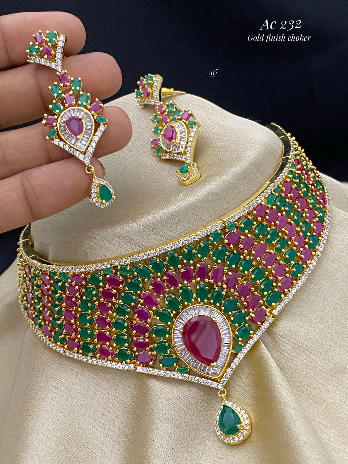 Regal Emerald & Ruby Choker Set