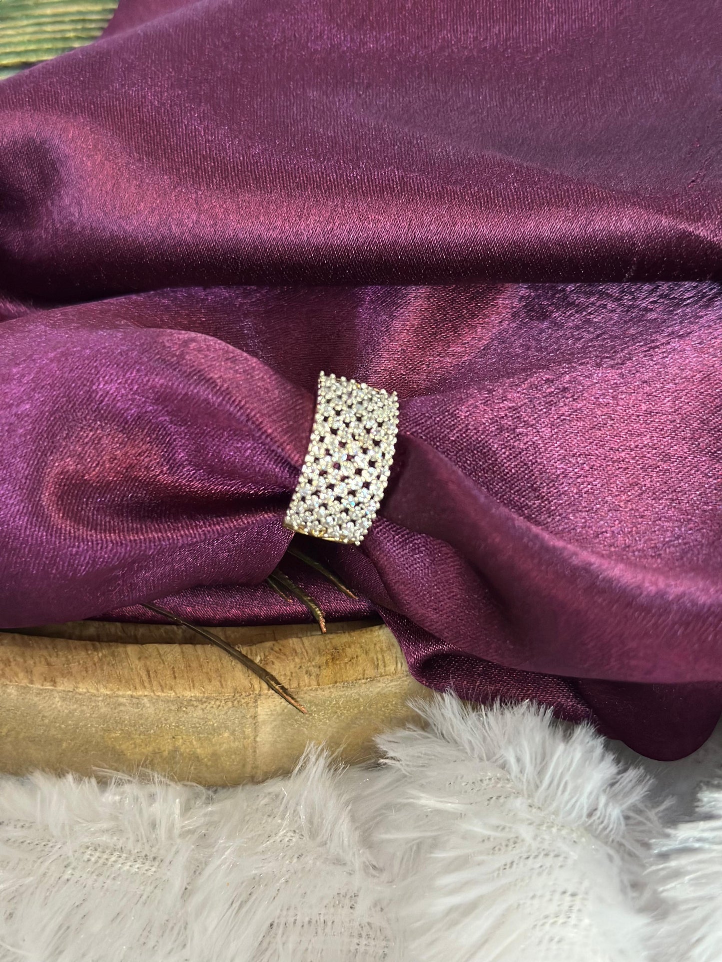 Elegant Sparkle Wide Band Ring