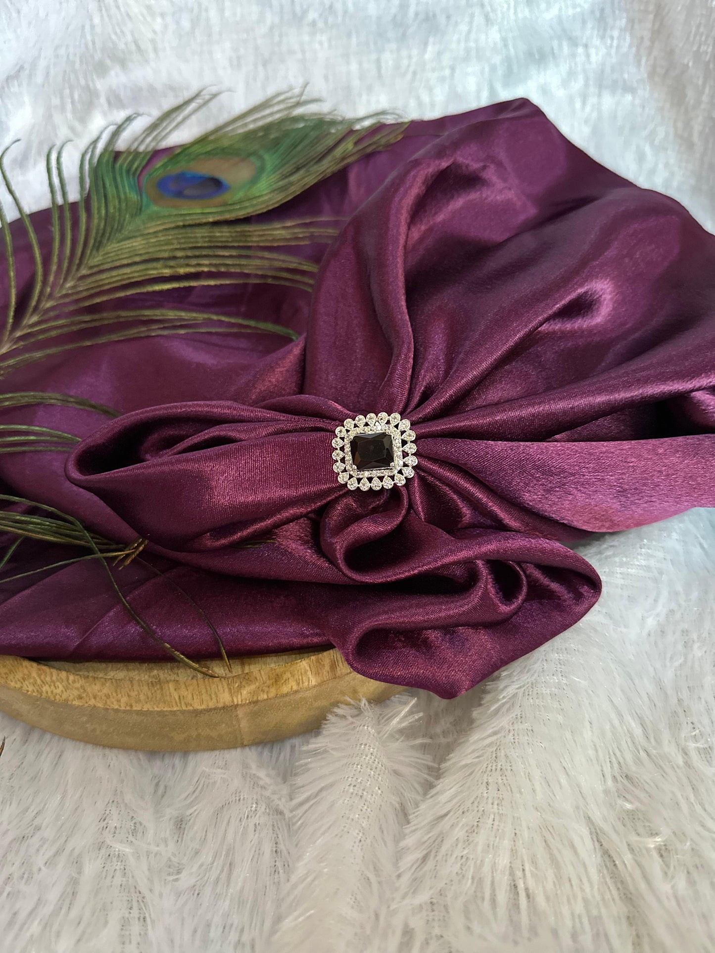 Royal Black Stone Halo Statement Ring