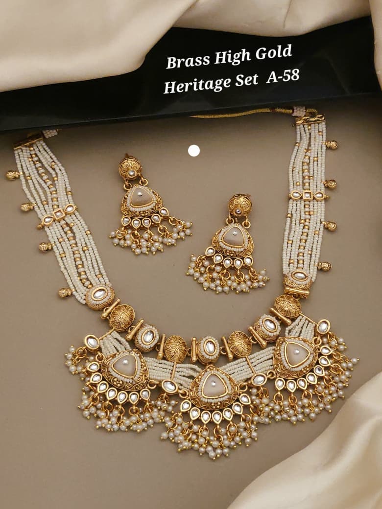 Brass High Gold Heritage Necklace Set