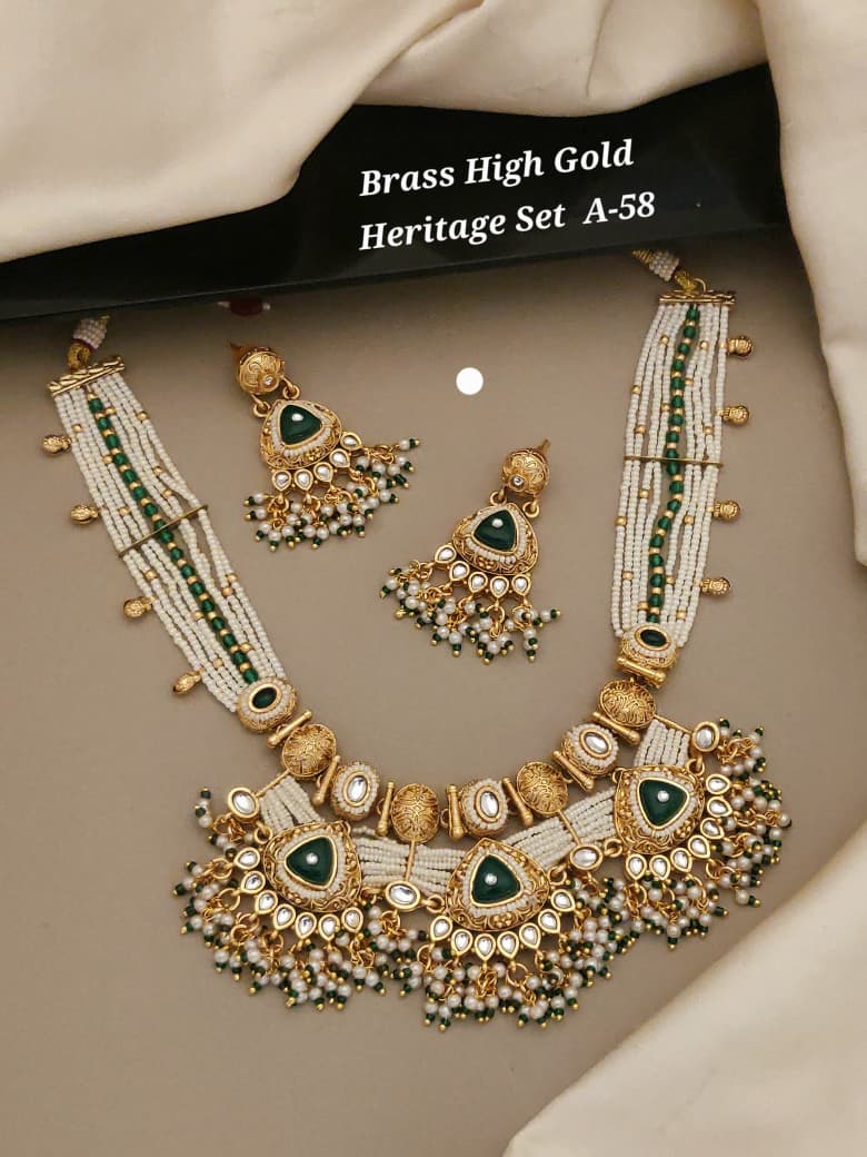 Brass High Gold Heritage Necklace Set