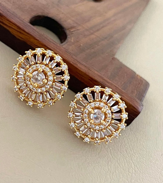 Radiant Sunburst Stud AD Earrings