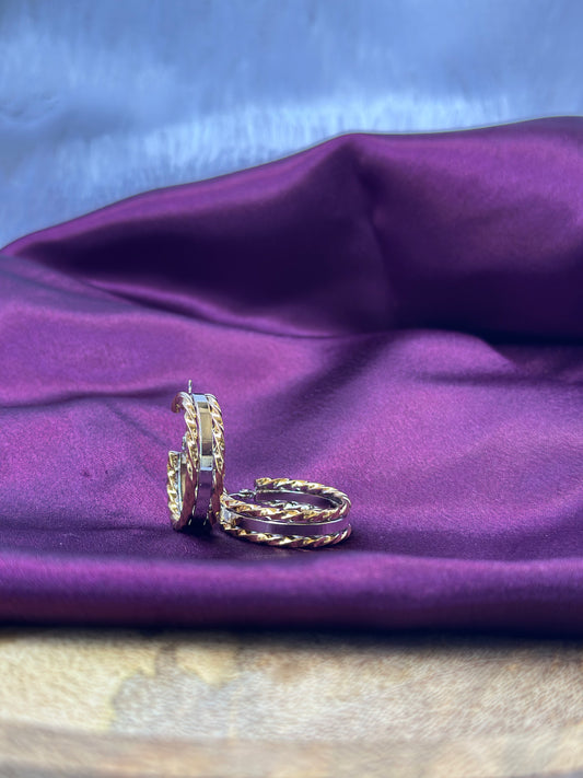 Dual Tone Hoop Earrings