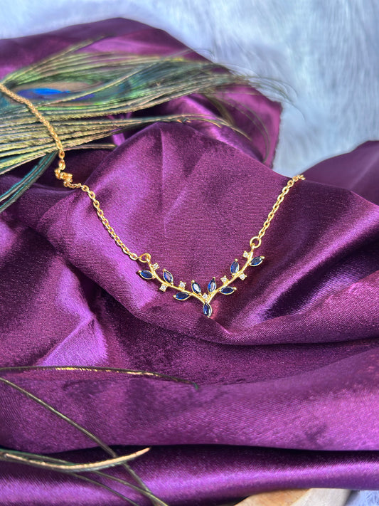 Royal Blue Leaf Elegance Antlents Deer Shape Diamo