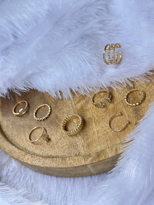 Elegant Gold-Tone Trending Rings Set