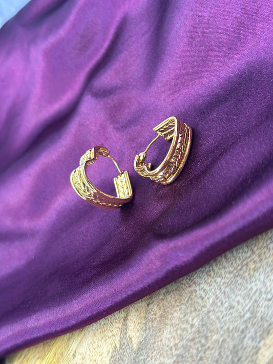 Golden Heart Shape  Earrings