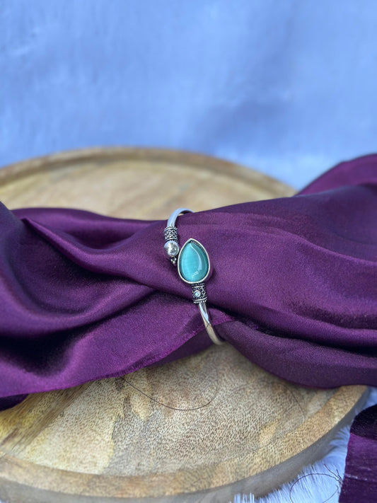 Aqua Glow Sterling Silver Bracelet
